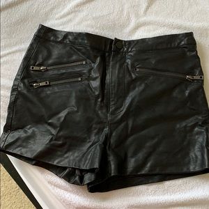 Leather shorts